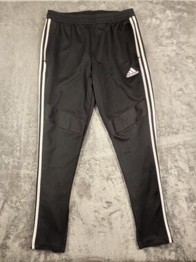 Adidasen's Black Track Pants with White Stripe Size Large